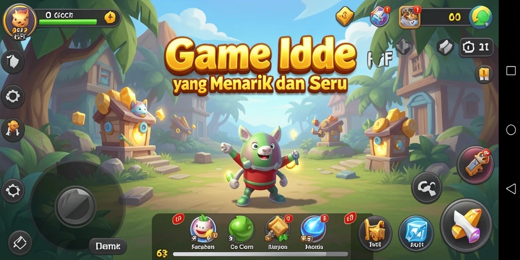 Screenshot gameplay 6CF dengan elemen idle yang menarik.