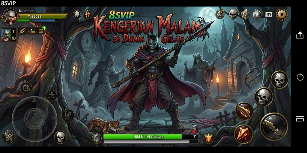 Screenshot menunjukkan suasana gelap dan menakutkan dari game 8SVIP.