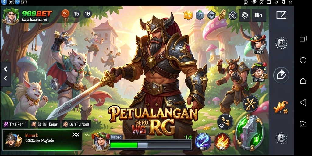 Tampilan gameplay RPG yang penuh aksi dan strategi dalam 988BET.