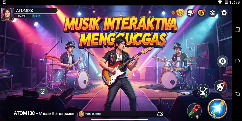 Tampilan gameplay ATOM138 menampilkan interaksi musik yang dinamis dan menarik.