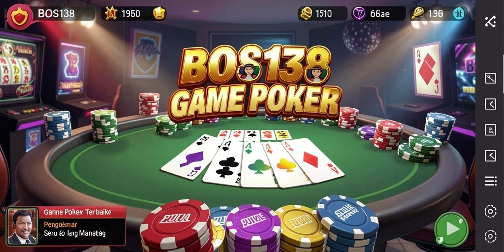 Screenshot gameplay BOS138 menampilkan aksi seru di meja poker.