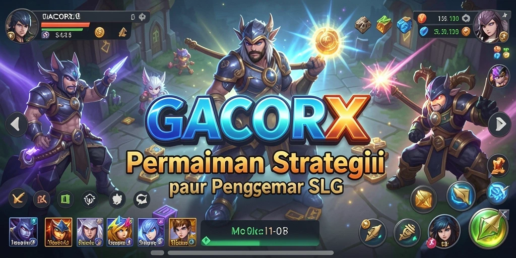 Screenshot GACORX menampilkan aksi pertempuran strategi yang intens.