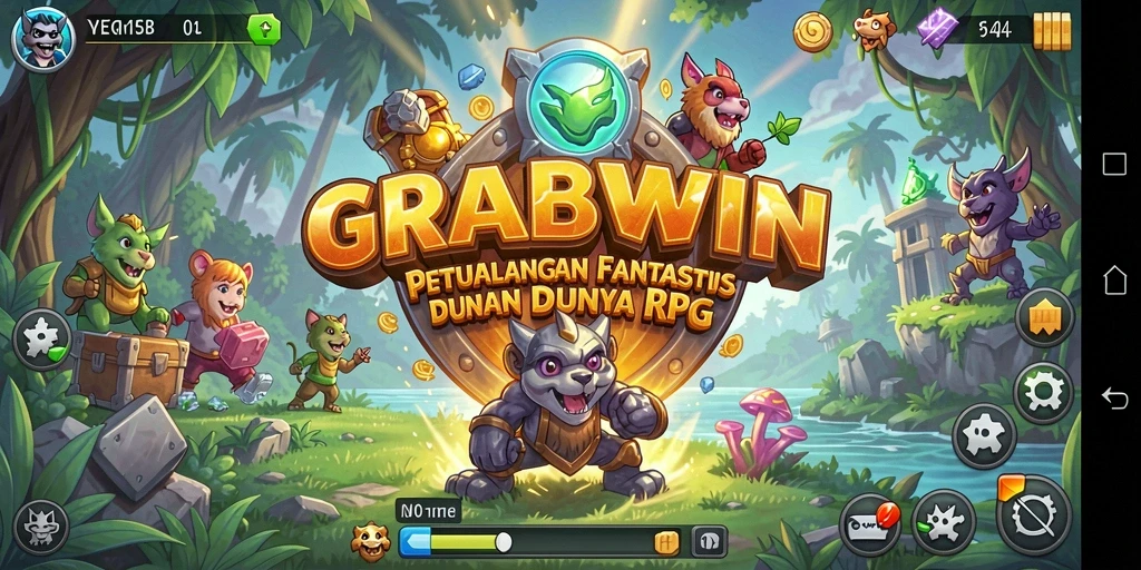Tampilan gameplay seru dalam dunia RPG yang menakjubkan di GRABWIN.