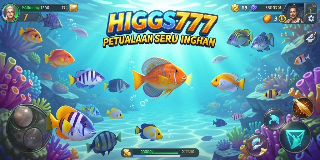 Tampilan gameplay HIGGS777 yang mengasyikkan saat menembak ikan.