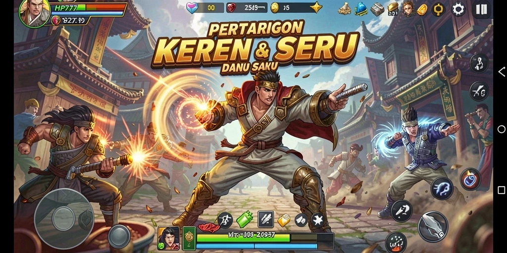 Tampilan aksi mendebarkan dari gameplay Fighting HP777.