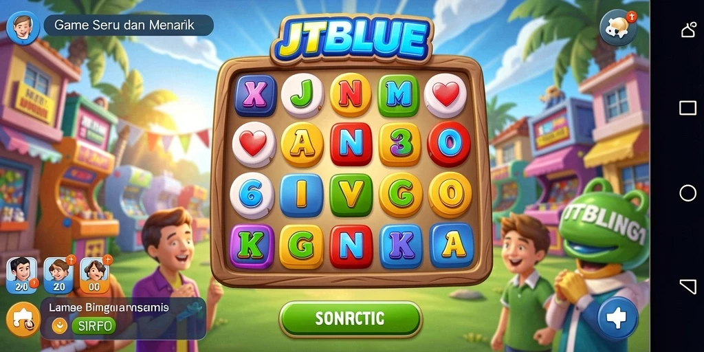 Screenshot utama JTBLUE menampilkan gameplay Bingo yang seru dan interaktif.