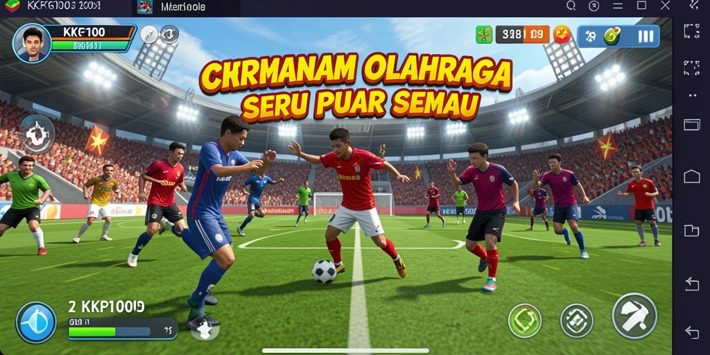Screenshot gameplay KPK100 menampilkan aksi olahraga yang seru dan dinamis.