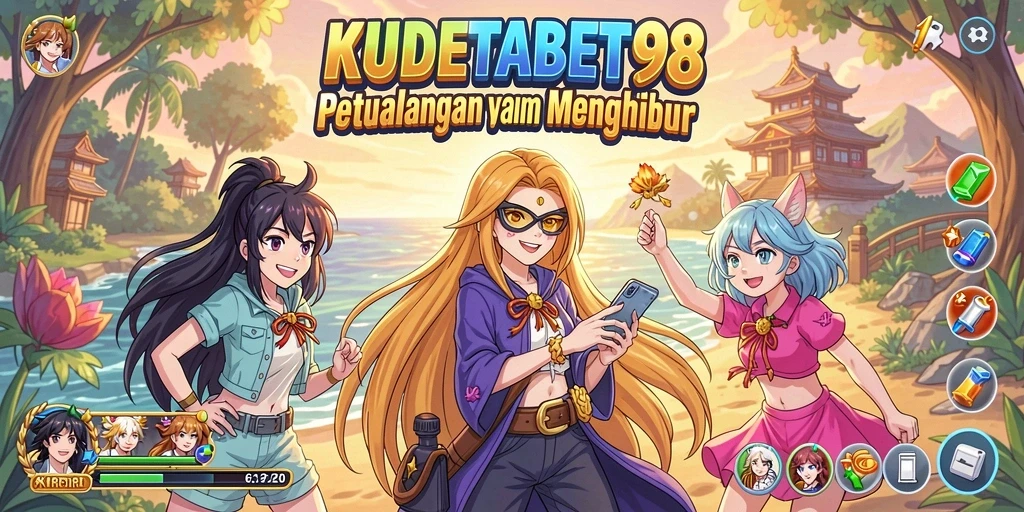 Gambar gameplay KUDETABET98 yang menunjukkan karakter anime beraksi.