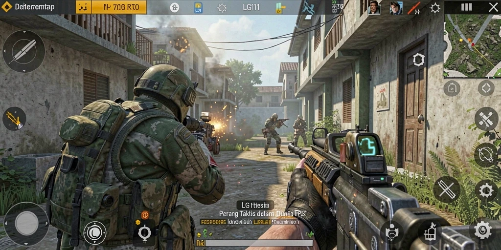 Gameplay LG111 yang intens dan mendebarkan dalam pertempuran FPS.
