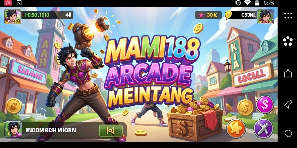 Screenshot gameplay MAMI188 dengan aksi seru di level Arcade.