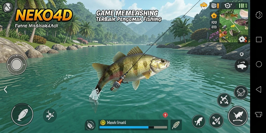 Tampilan menarik dari gameplay NEKO4D dengan suasana memancing yang realistis.