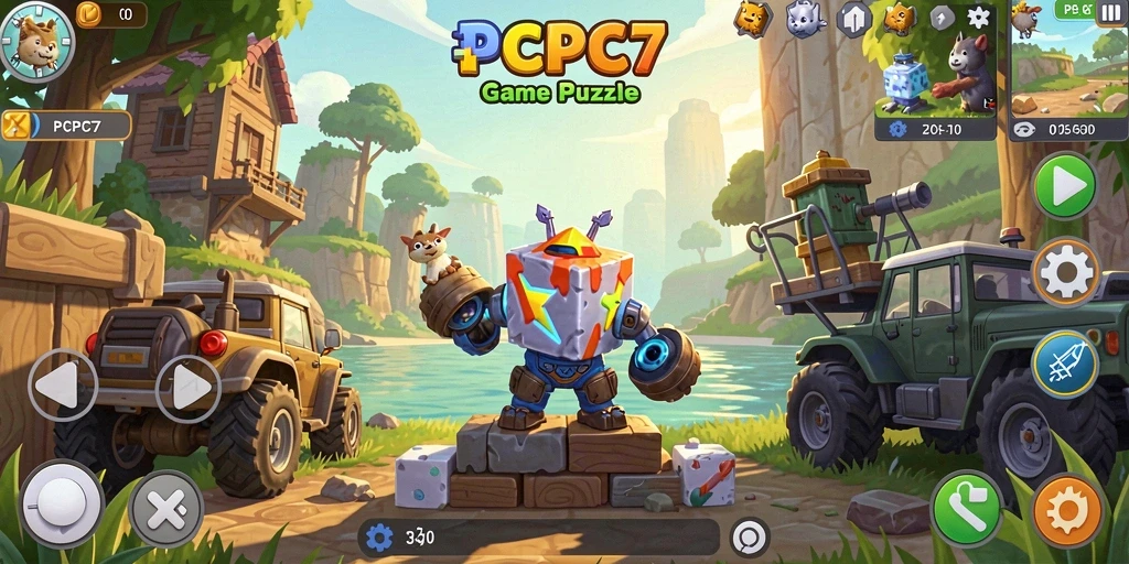 Tampilan gameplay PCPC7 yang seru dan menantang dengan berbagai teka-teki.