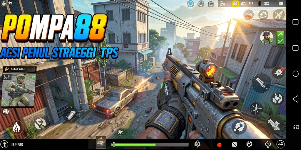 Screenshot POMPA88 menampilkan pertempuran intens di medan perang.