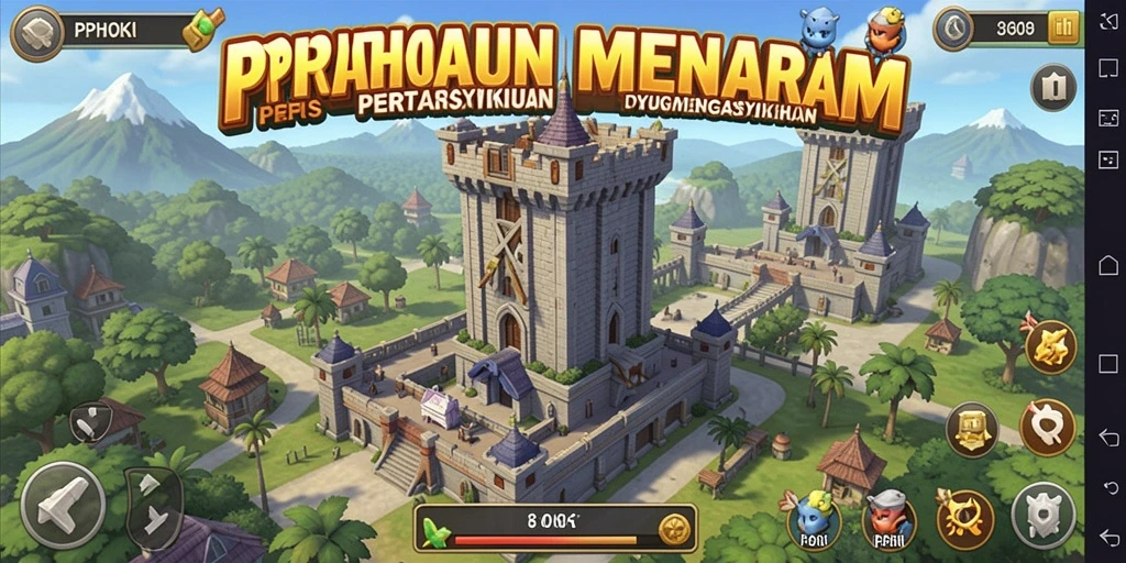 Tangkapan layar gameplay PPHOKI yang menunjukkan aksi menara pertahanan.