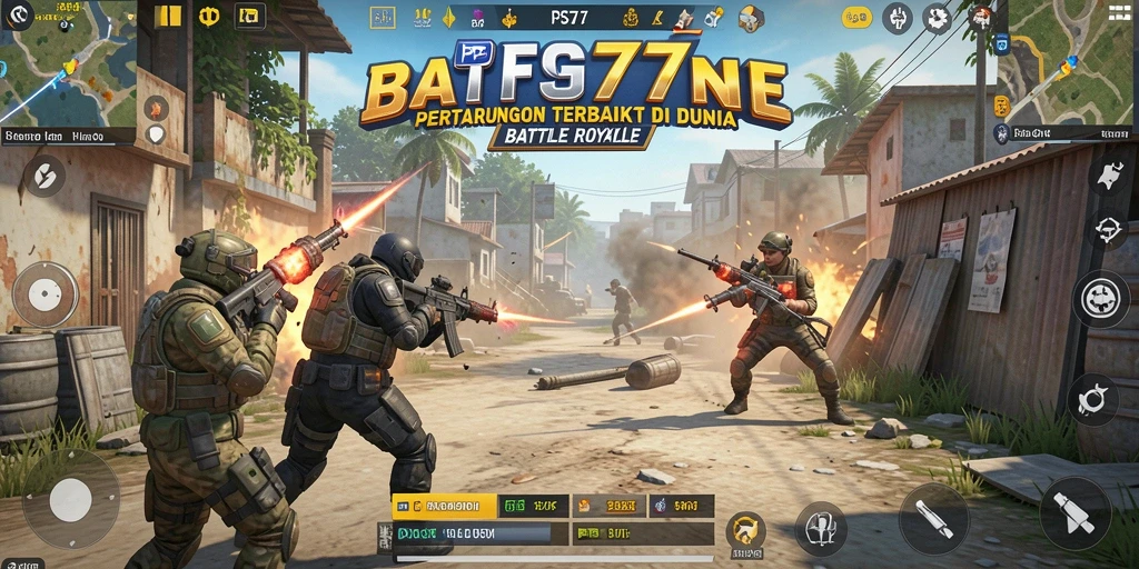 Tangkapan layar menyerukan aksi seru dalam pertempuran Battle Royale.