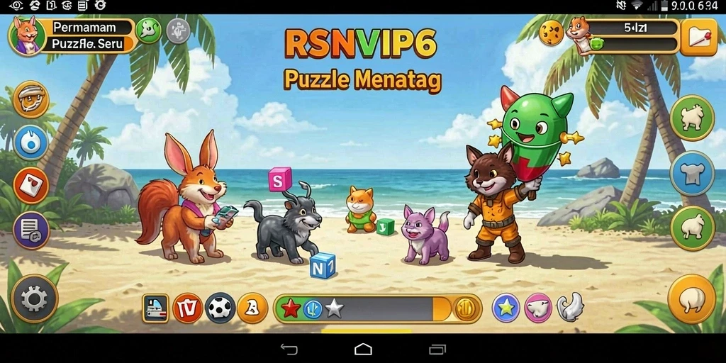 Tampilan gameplay RSNVIP6 menampilkan variasi puzzle menarik.