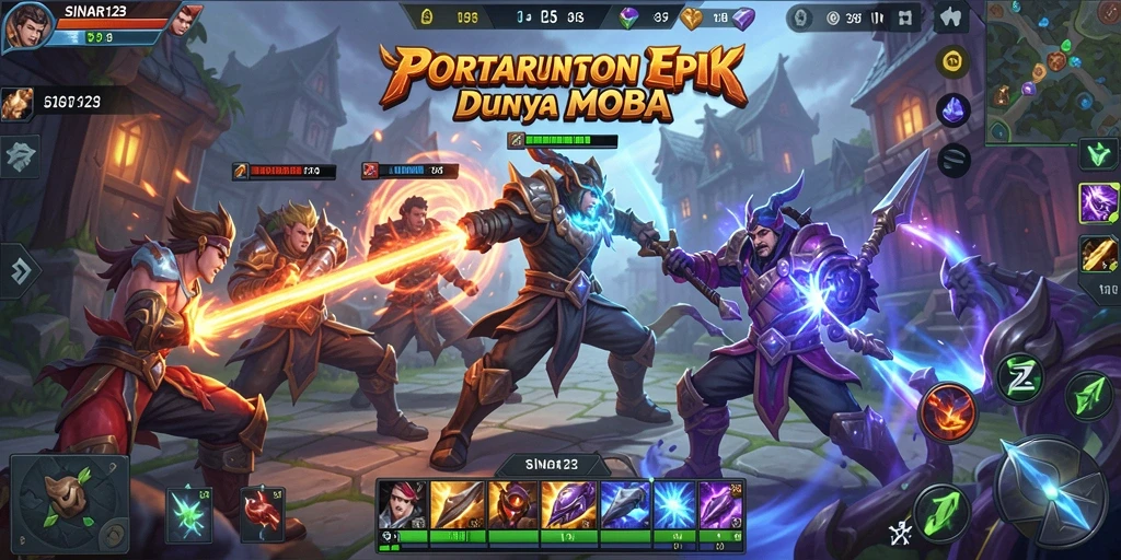 Tampilan gameplay SINAR123 menampilkan pertarungan seru antar karakter unik.