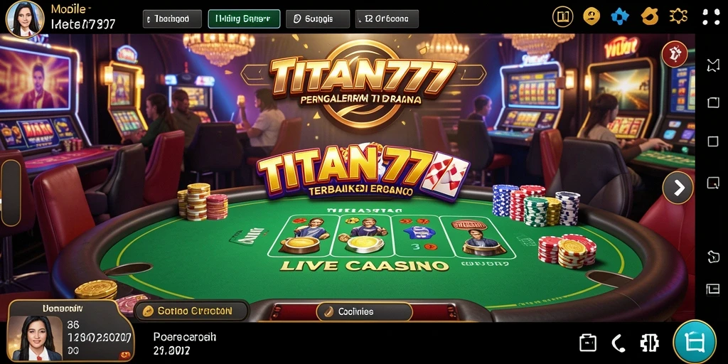 Tampilan gameplay seru dengan dealer langsung di TITAN777.
