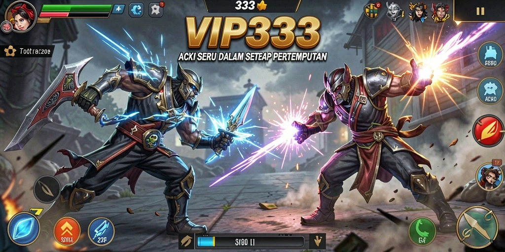 Screenshot menunjukkan aksi seru dan karakter dalam VIP333.