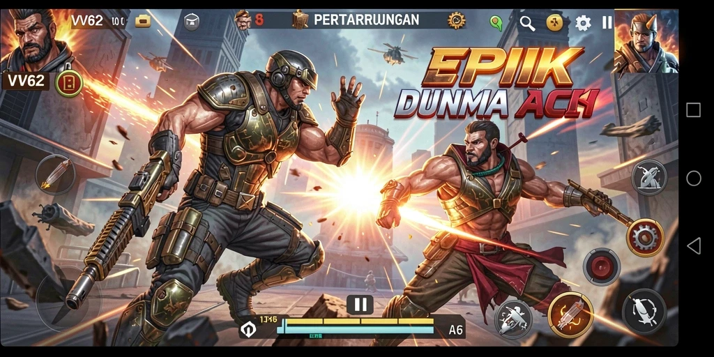 Tampilan gameplay VV62 yang menegangkan dan penuh aksi.