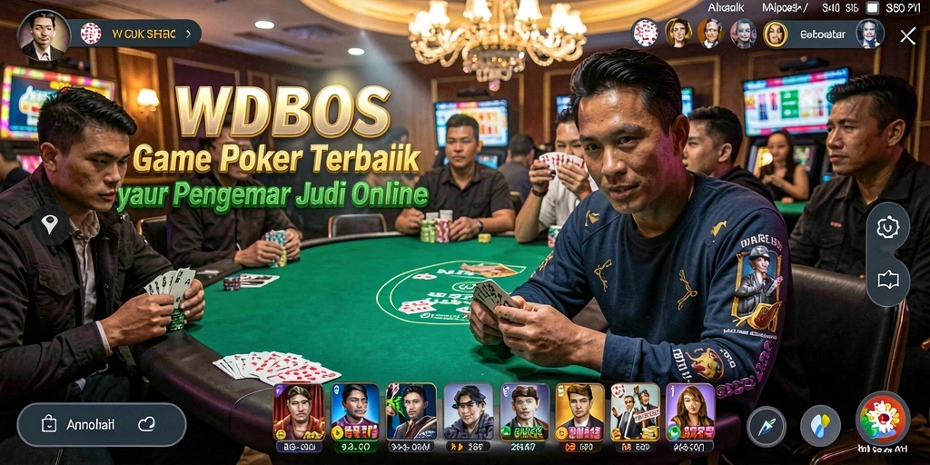 Tampilan gameplay WDBOS menampilkan momen seru di meja poker.