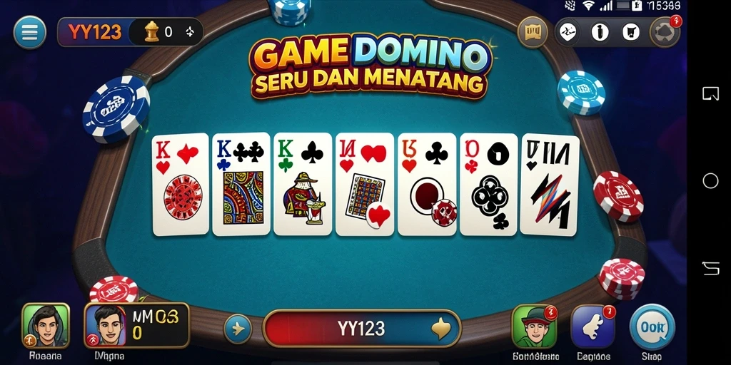 Screenshot gameplay YY123 yang menampilkan aksi seru permainan Domino.